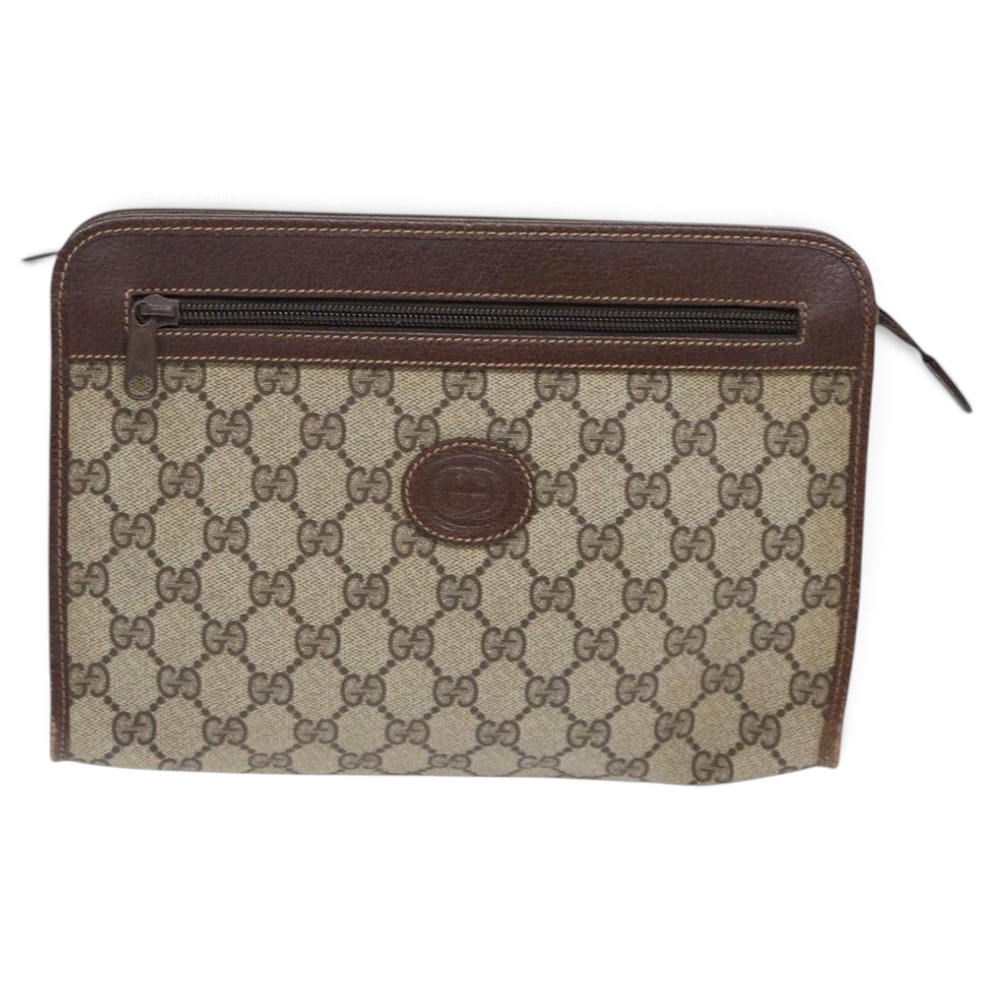 Leather clutch bag