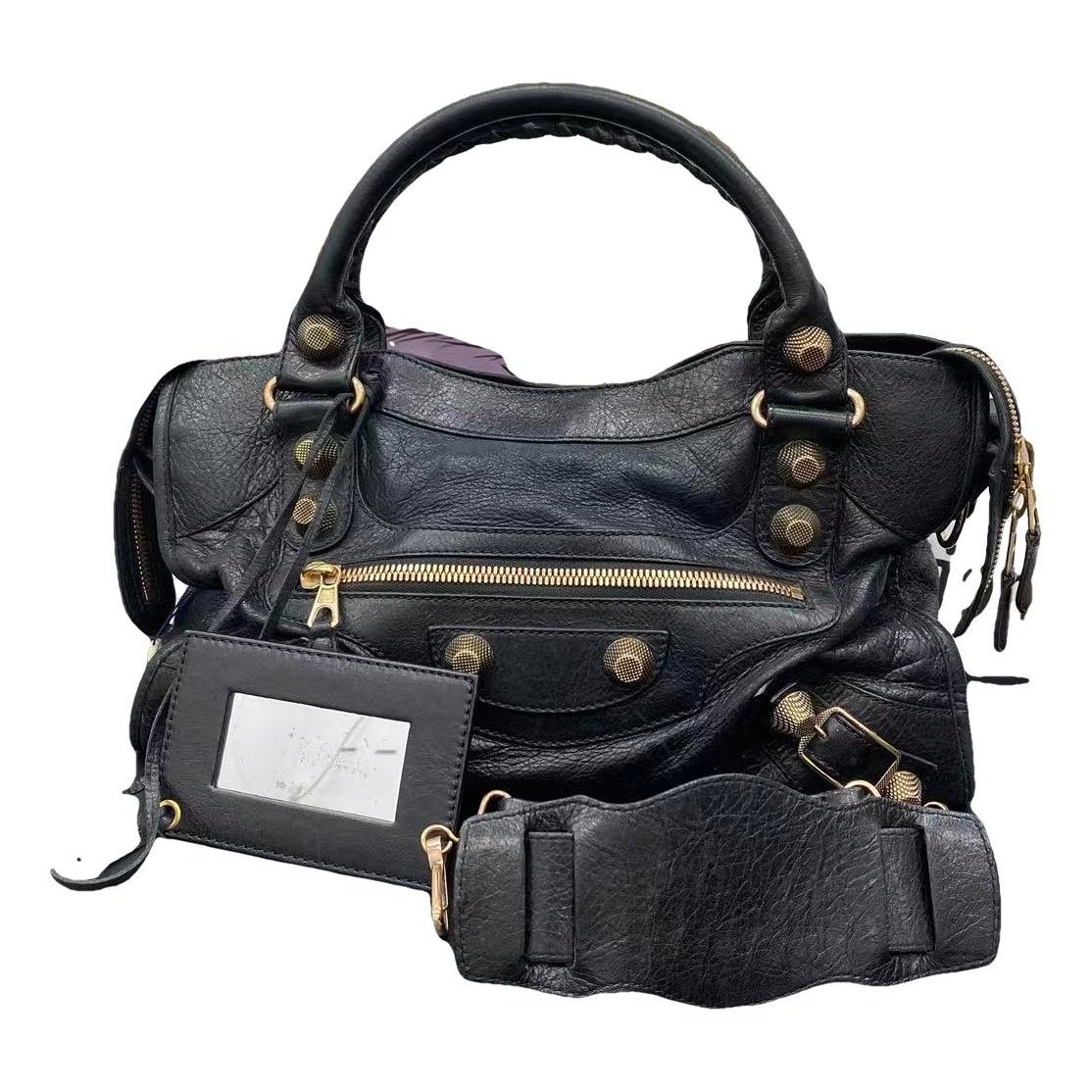 City leather handbag