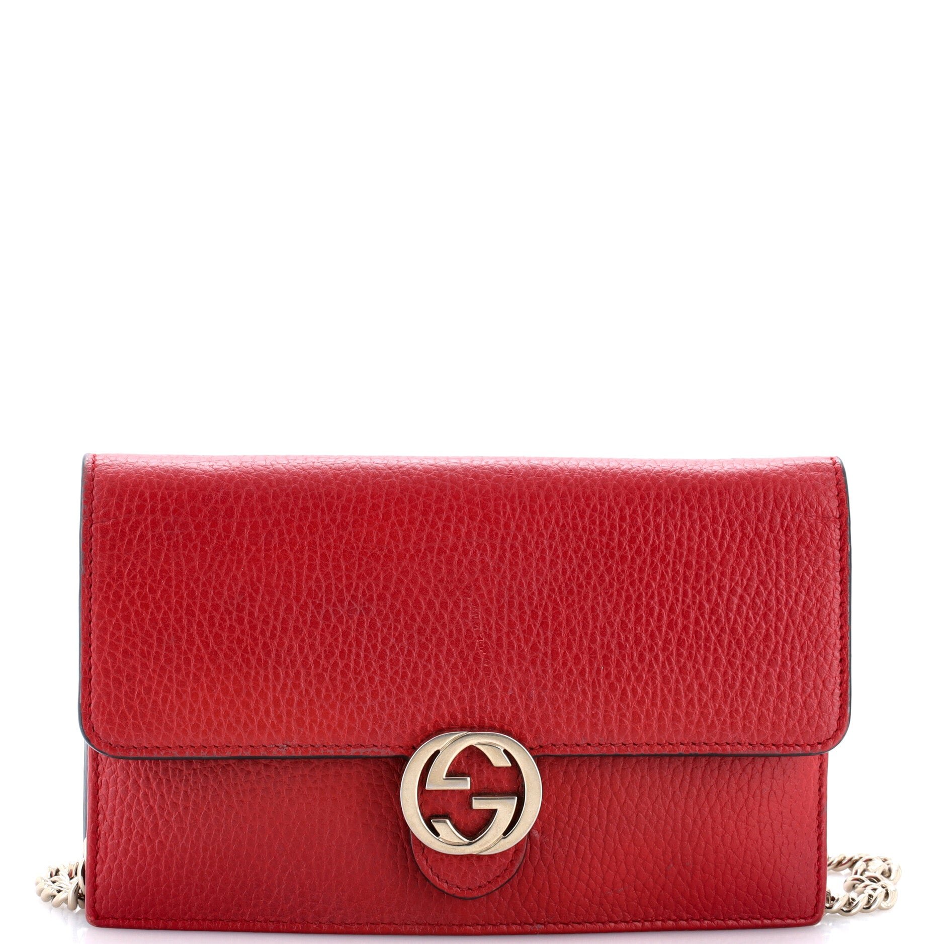 Gucci Interlocking Wallet on Chain Leather