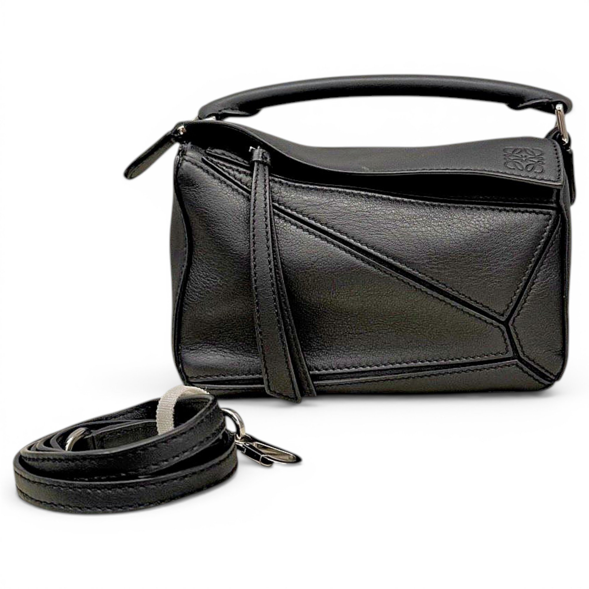 Puzzle leather handbag