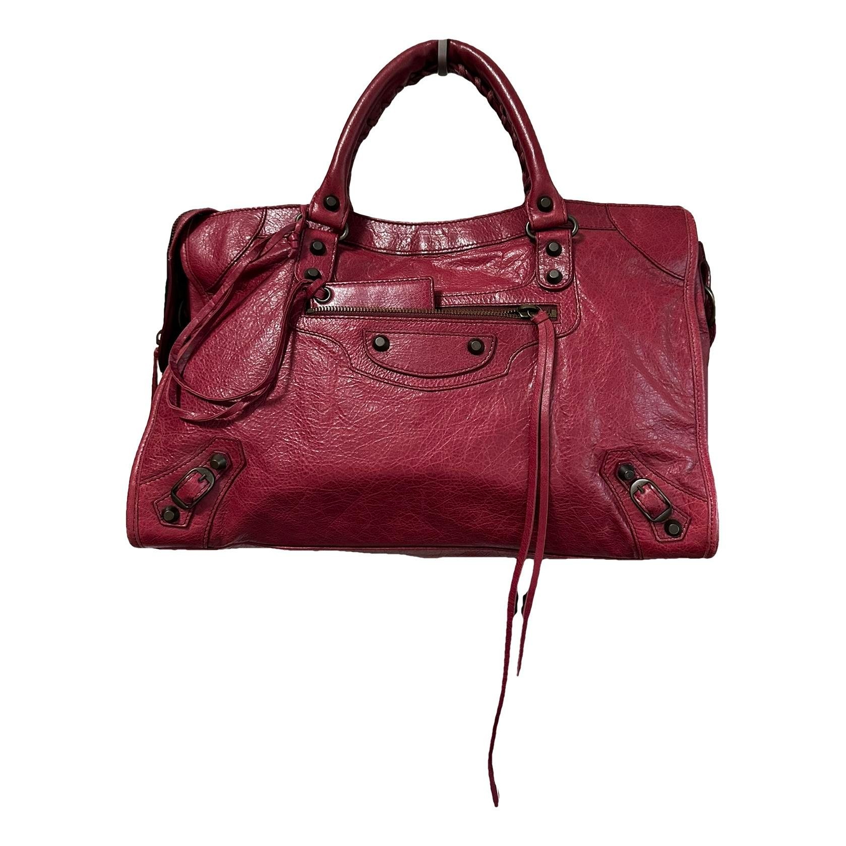 City leather handbag