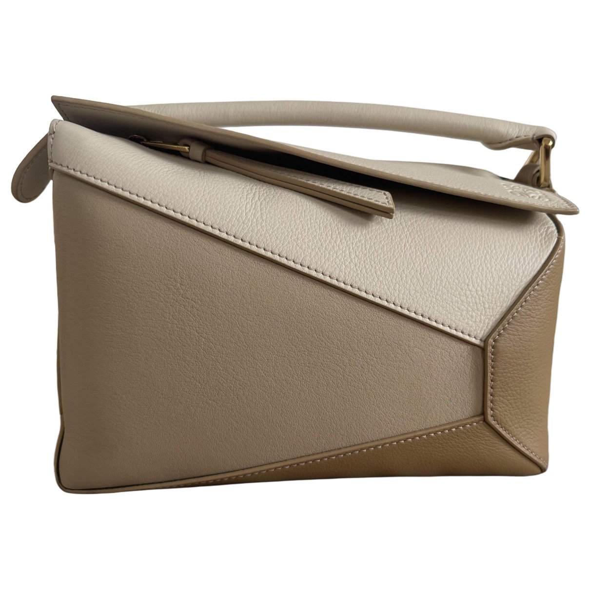 Puzzle leather handbag