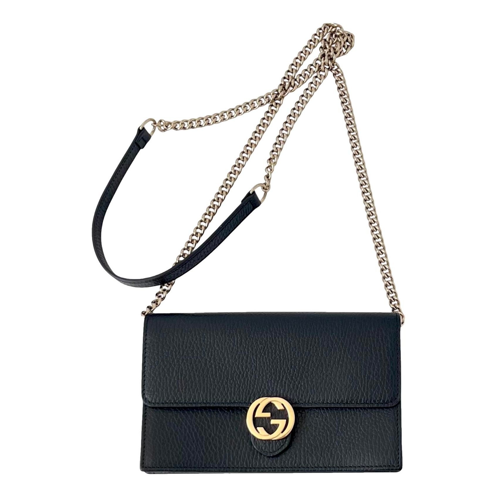 Interlocking leather crossbody bag