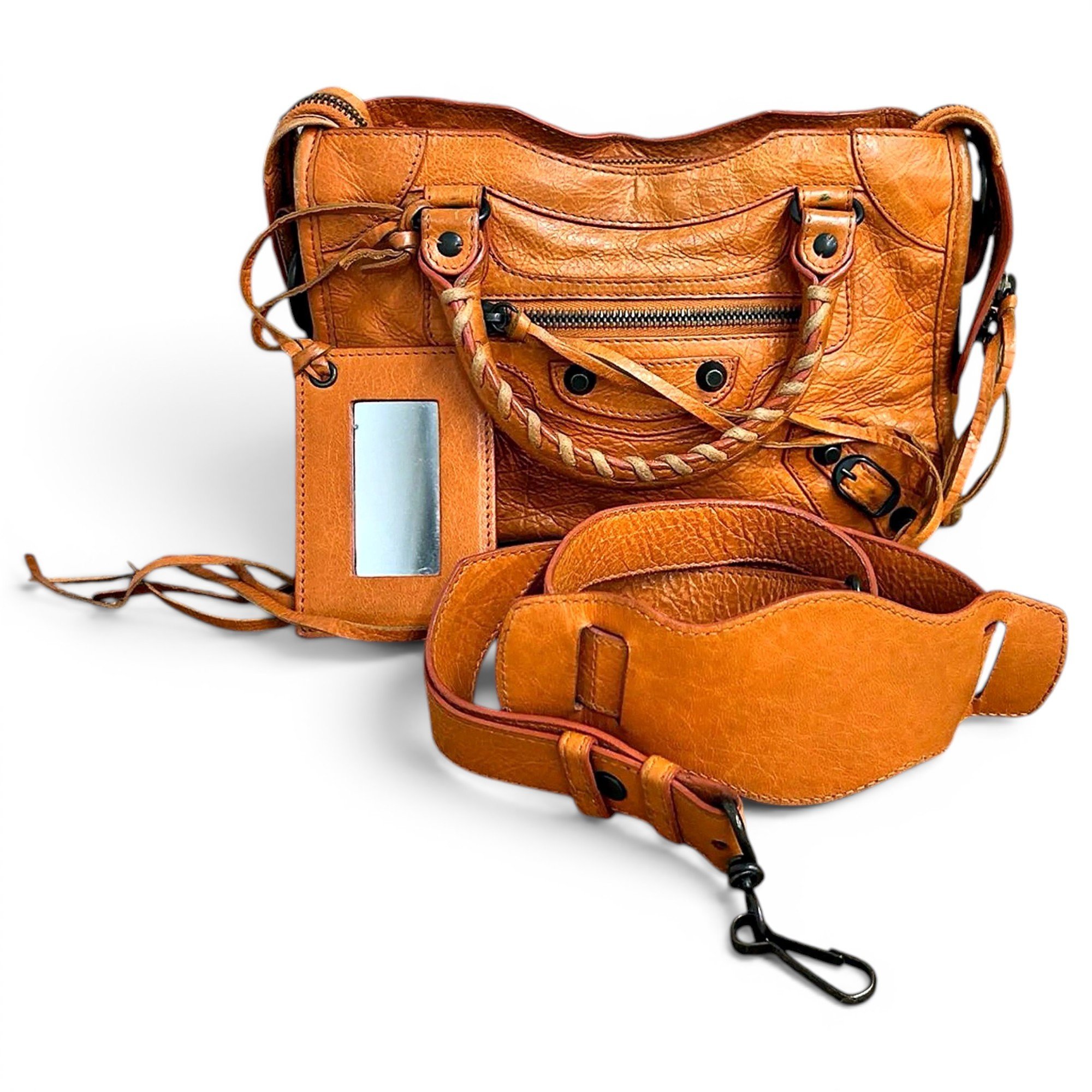 City leather handbag