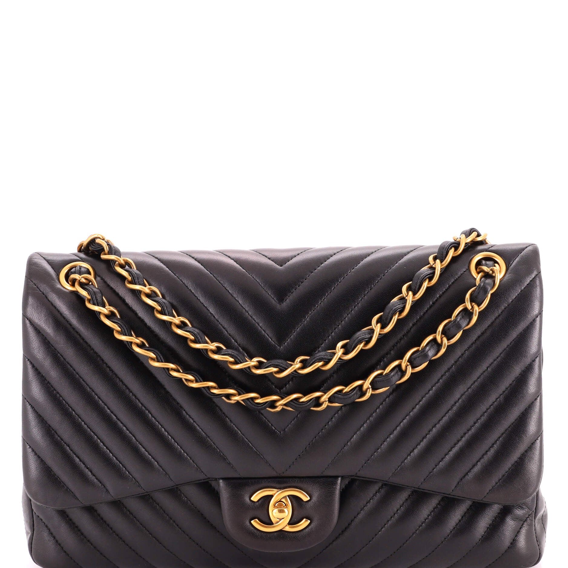 Classic Double Flap Bag Chevron Lambskin Jumbo
