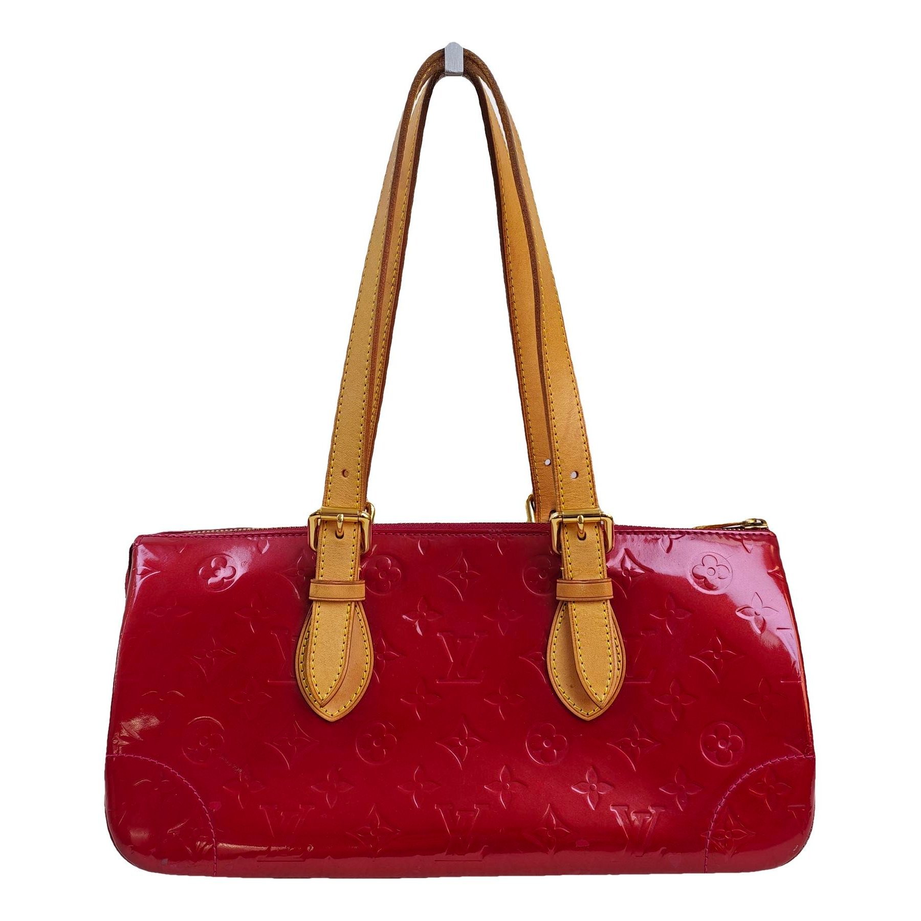 Rosewood patent leather handbag