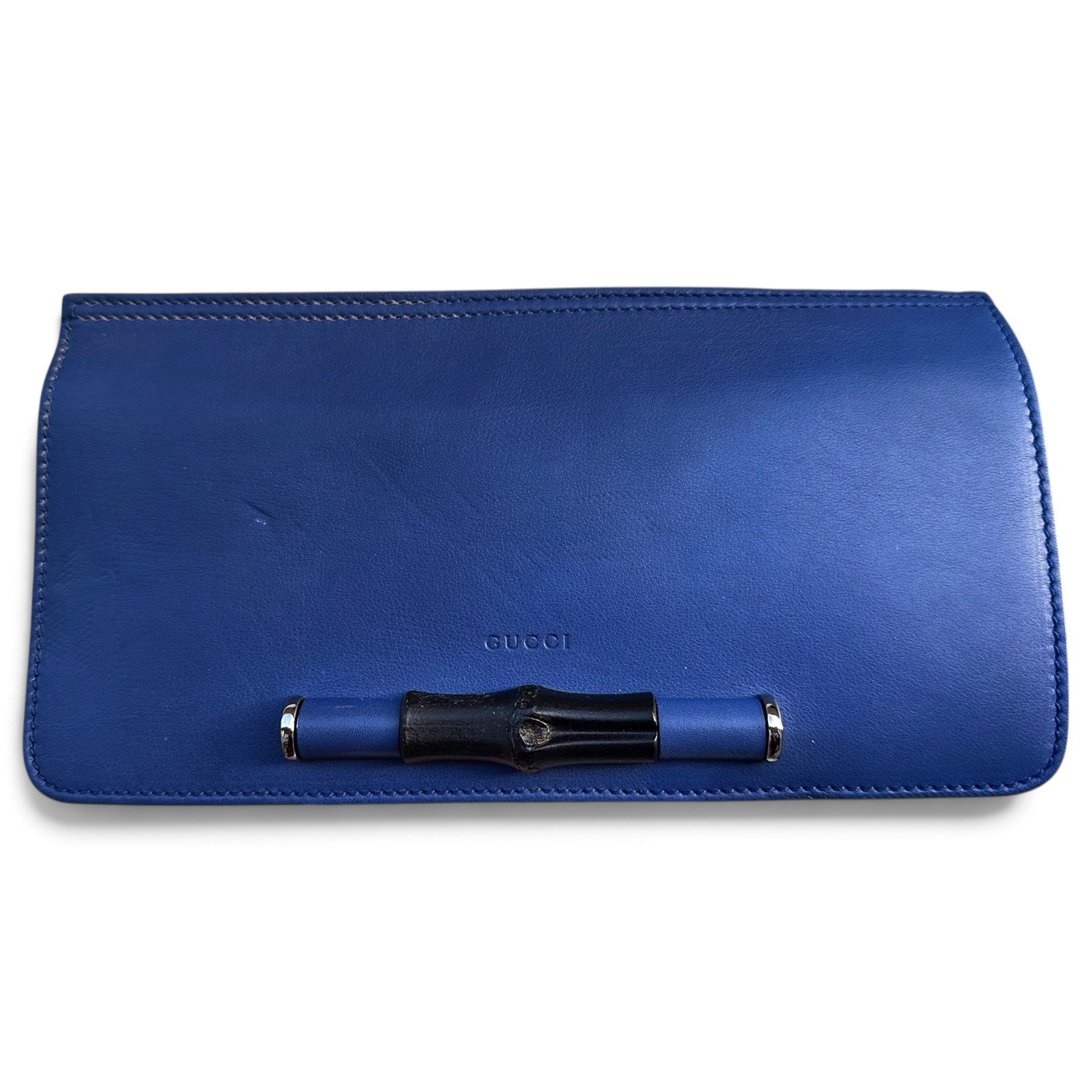 Bamboo leather clutch bag
