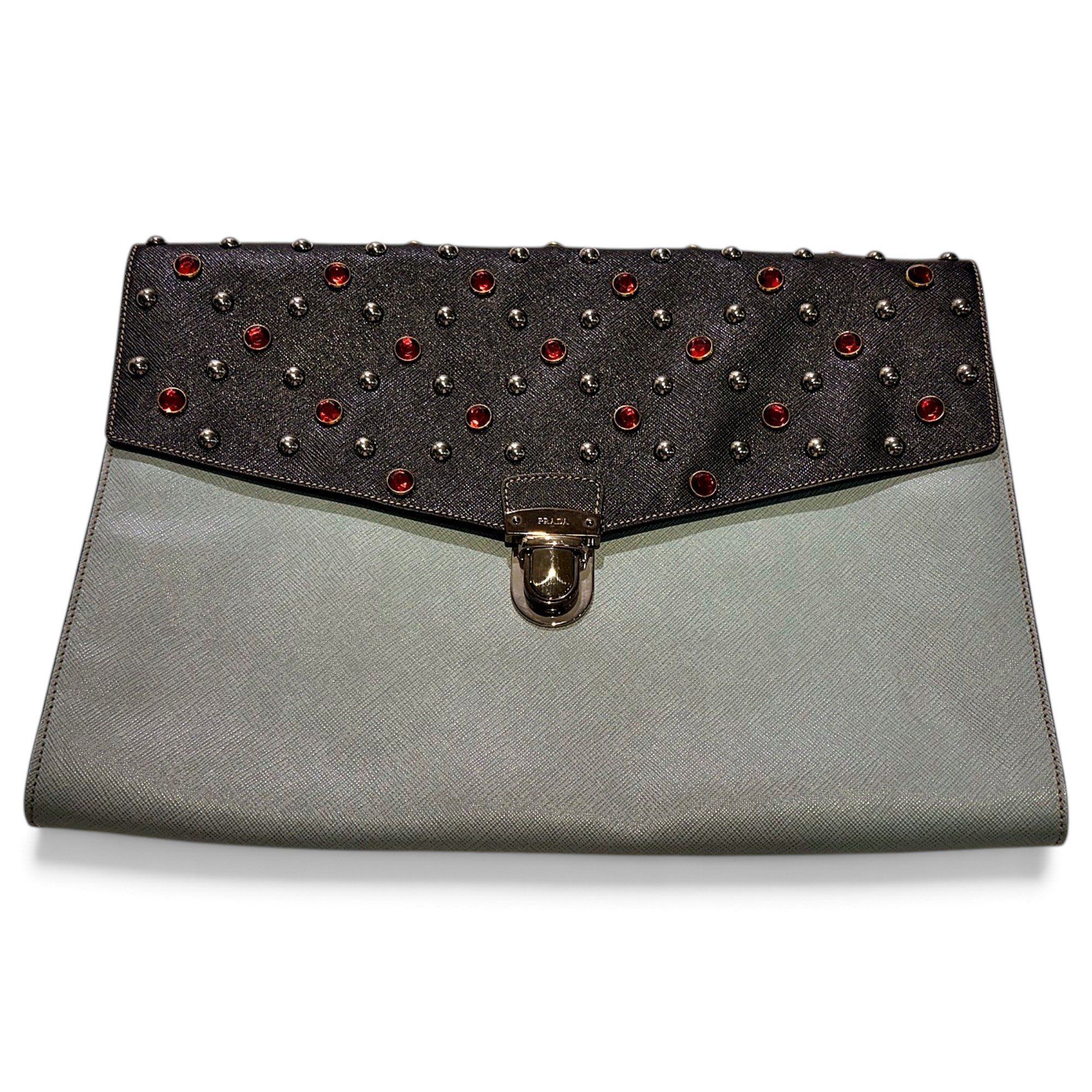 Leather clutch bag