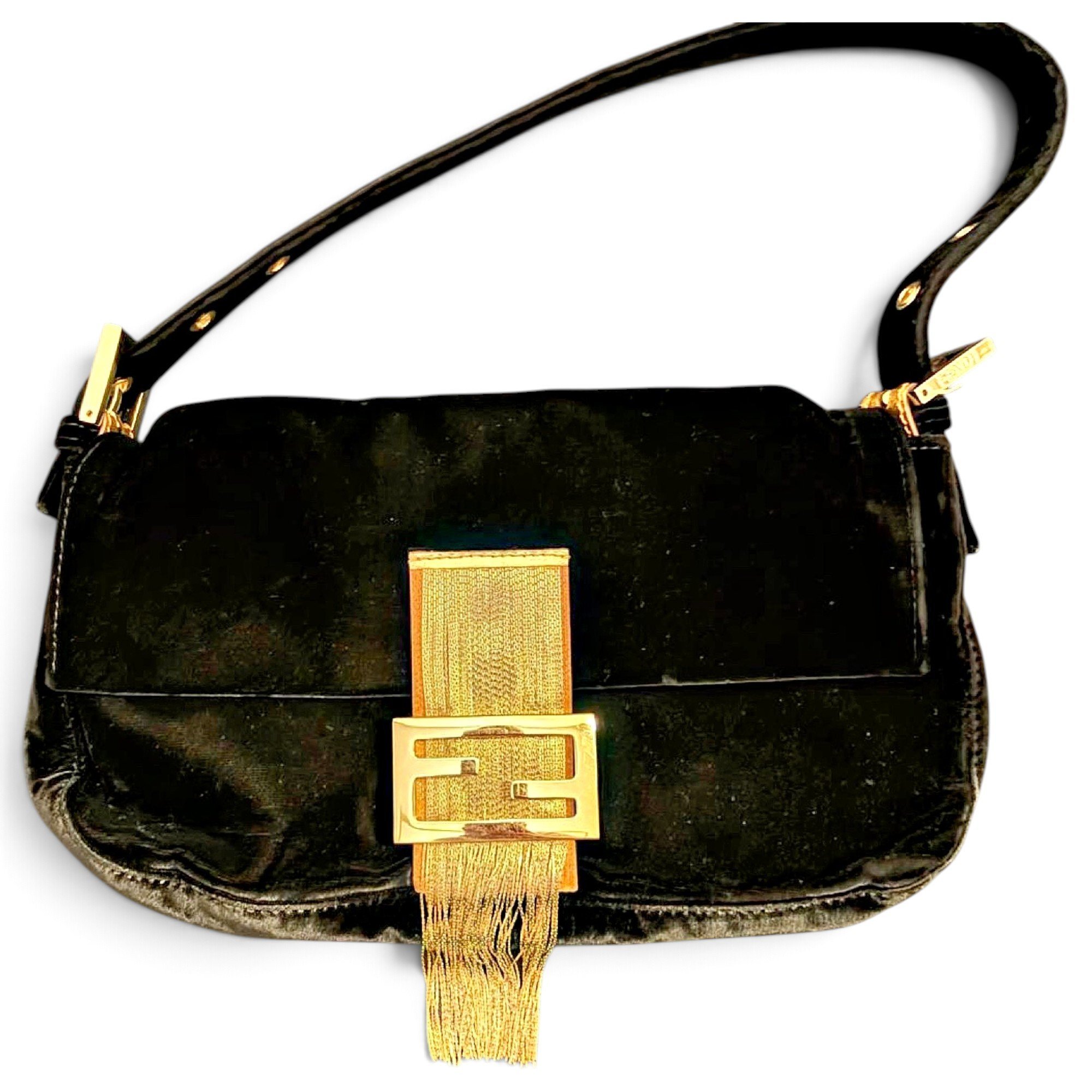 Baguette velvet handbag