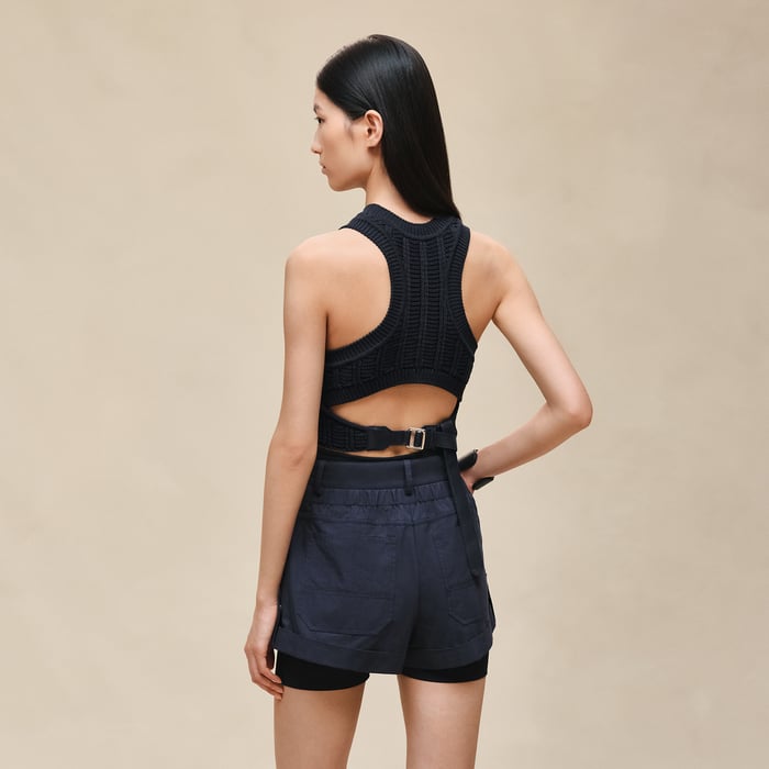 Bleu Noir Sleeveless Top