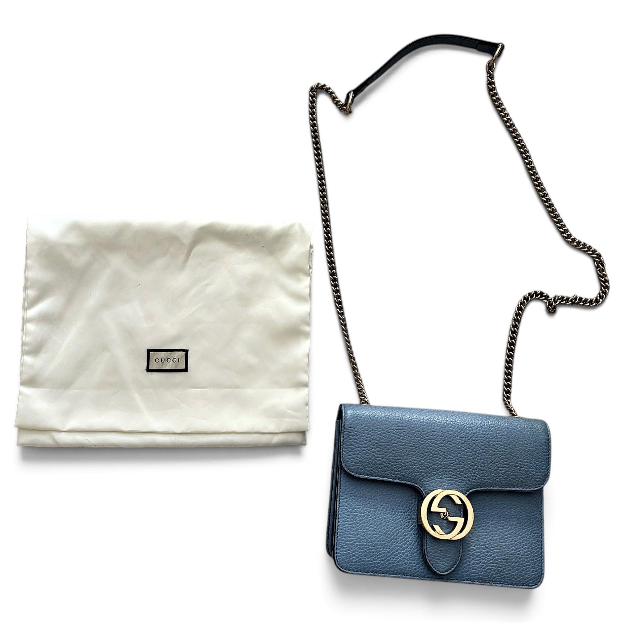 Interlocking leather crossbody bag