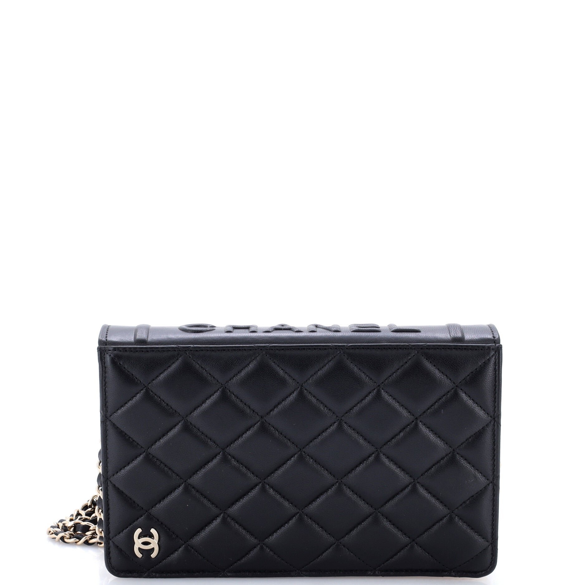 Book Wallet on Chain Quilted Lambskin