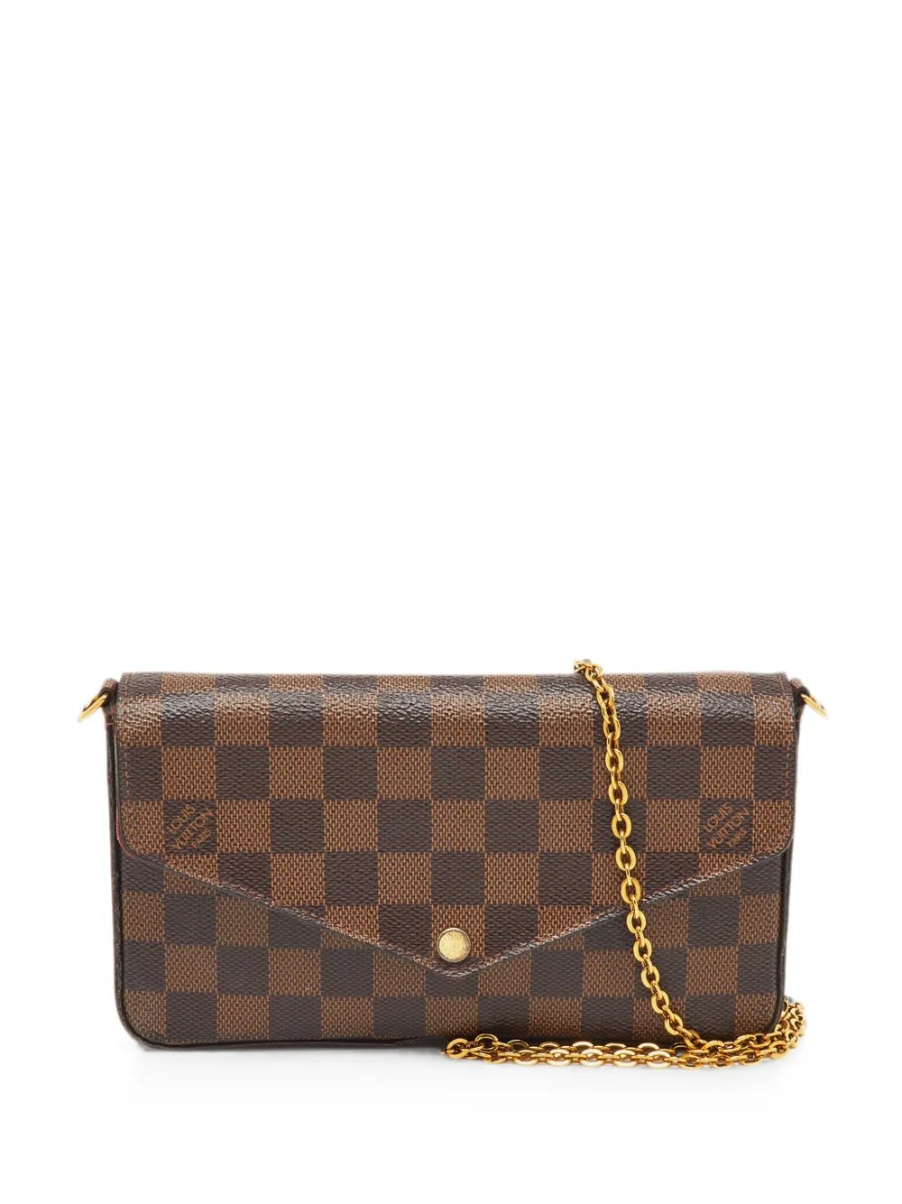 Félicie Damier Ebene canvas clutch bag