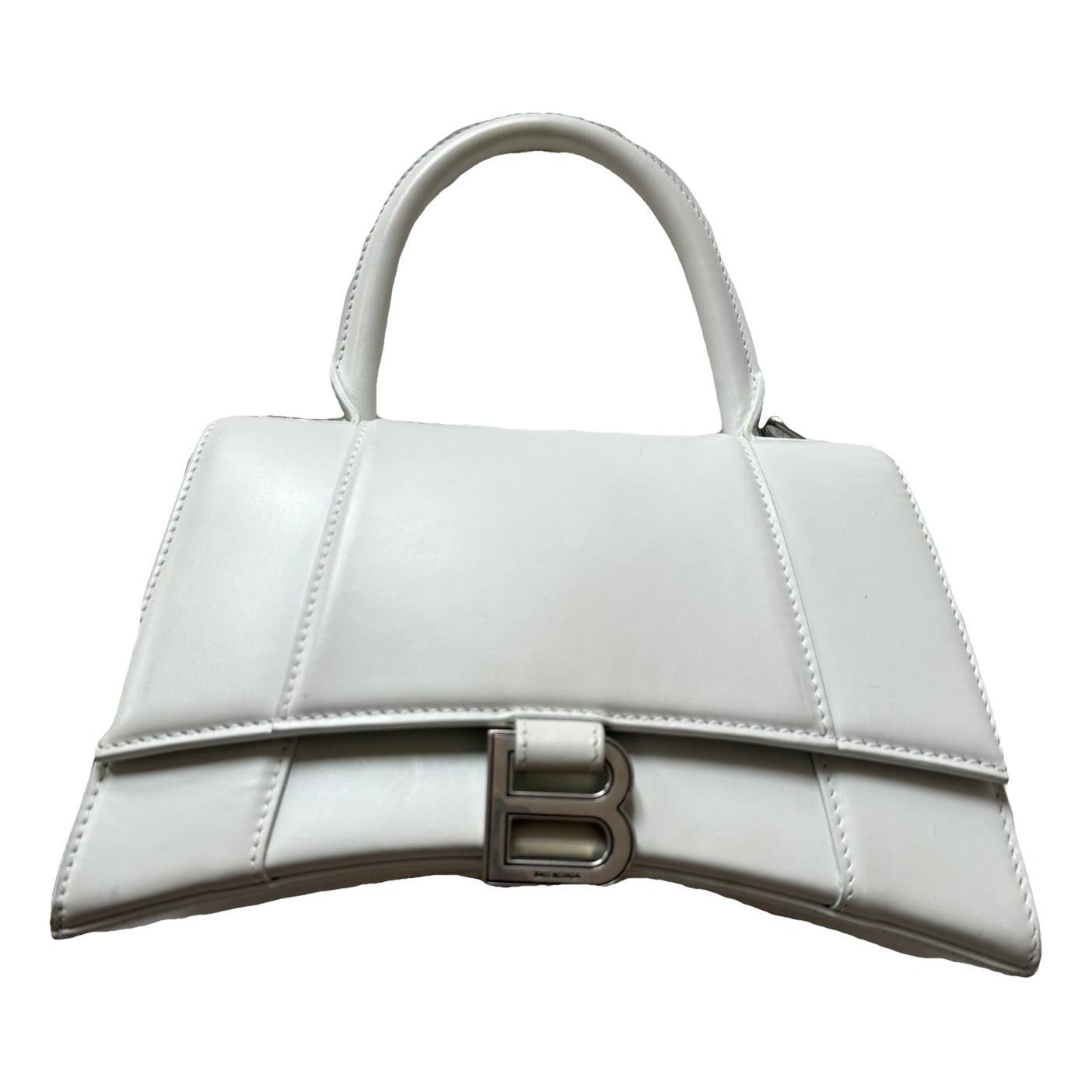 Hourglass leather handbag