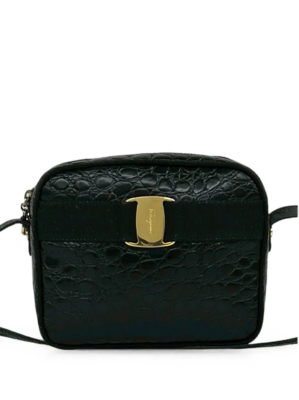 1980-1990 Croc Embossed Leather Vara crossbody bag