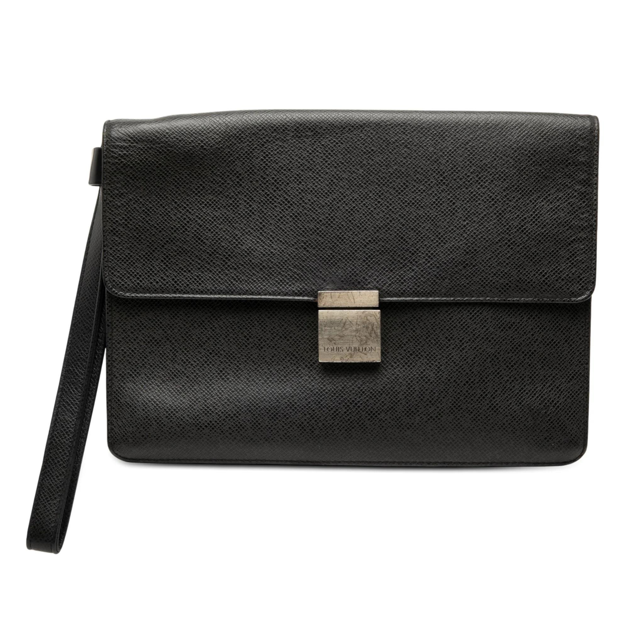 Leather clutch bag