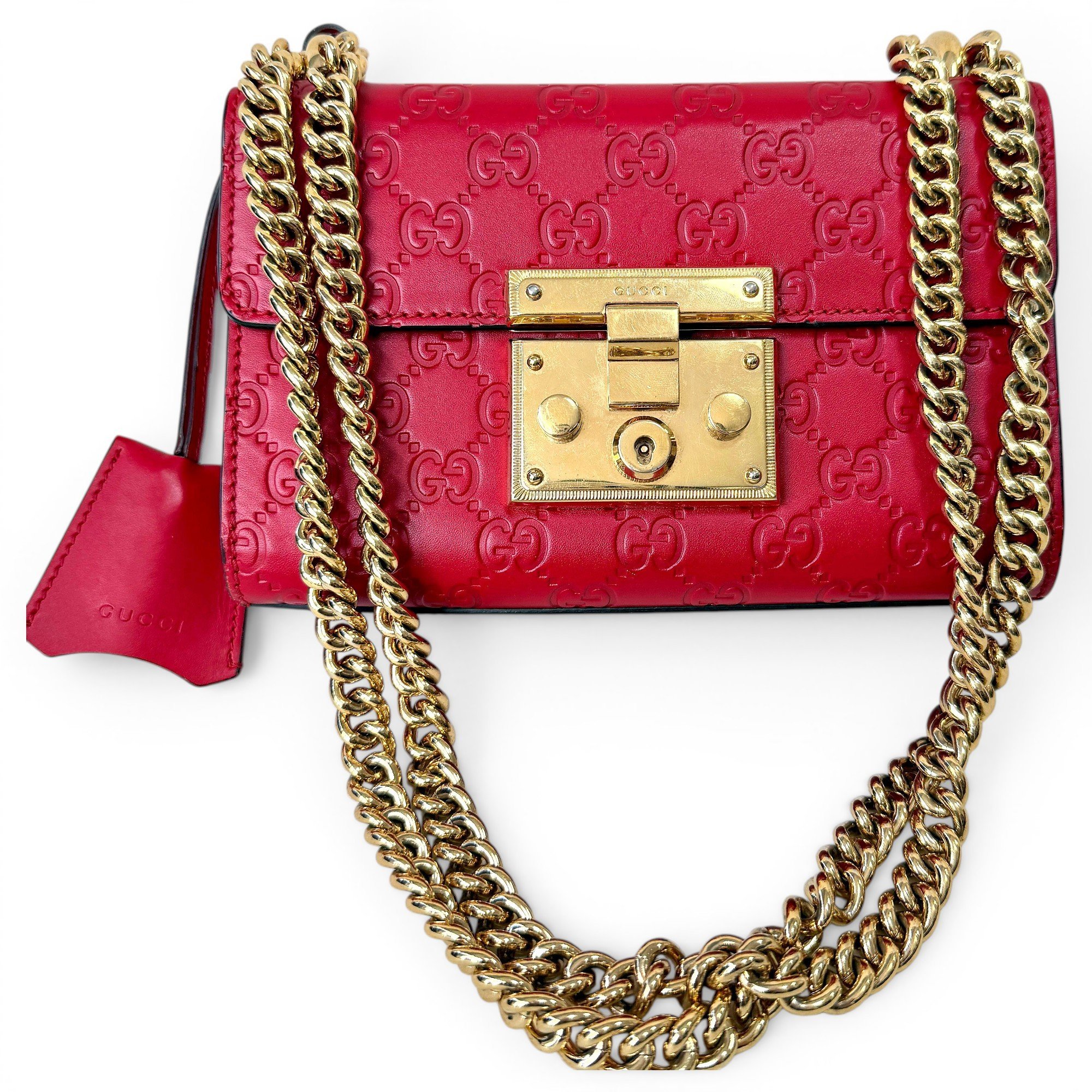 Padlock leather handbag