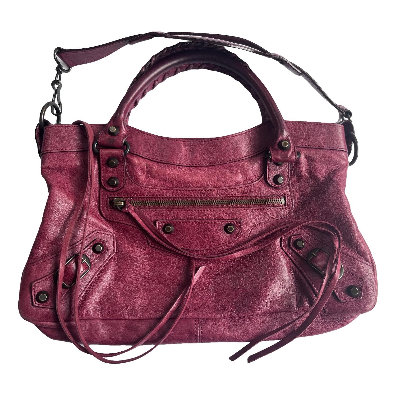 City leather handbag