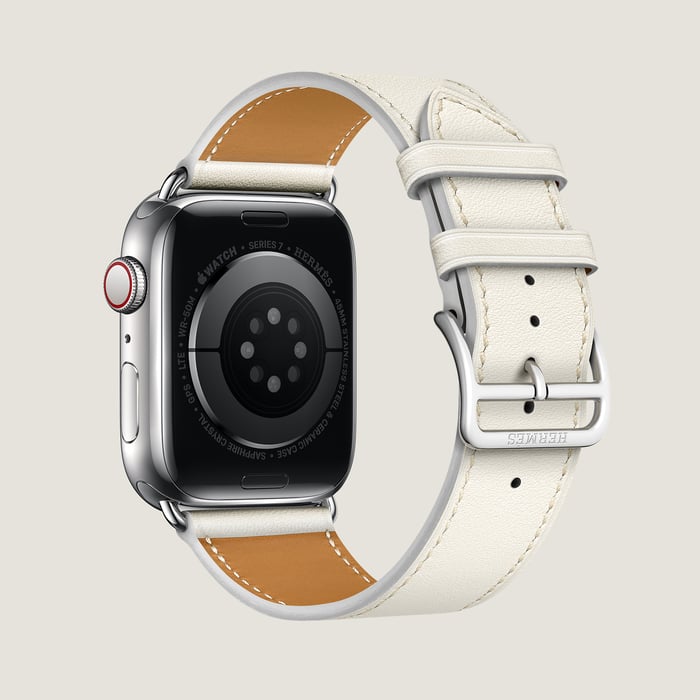 Blanc Band Apple Watch Hermès Single Tour 45 MM