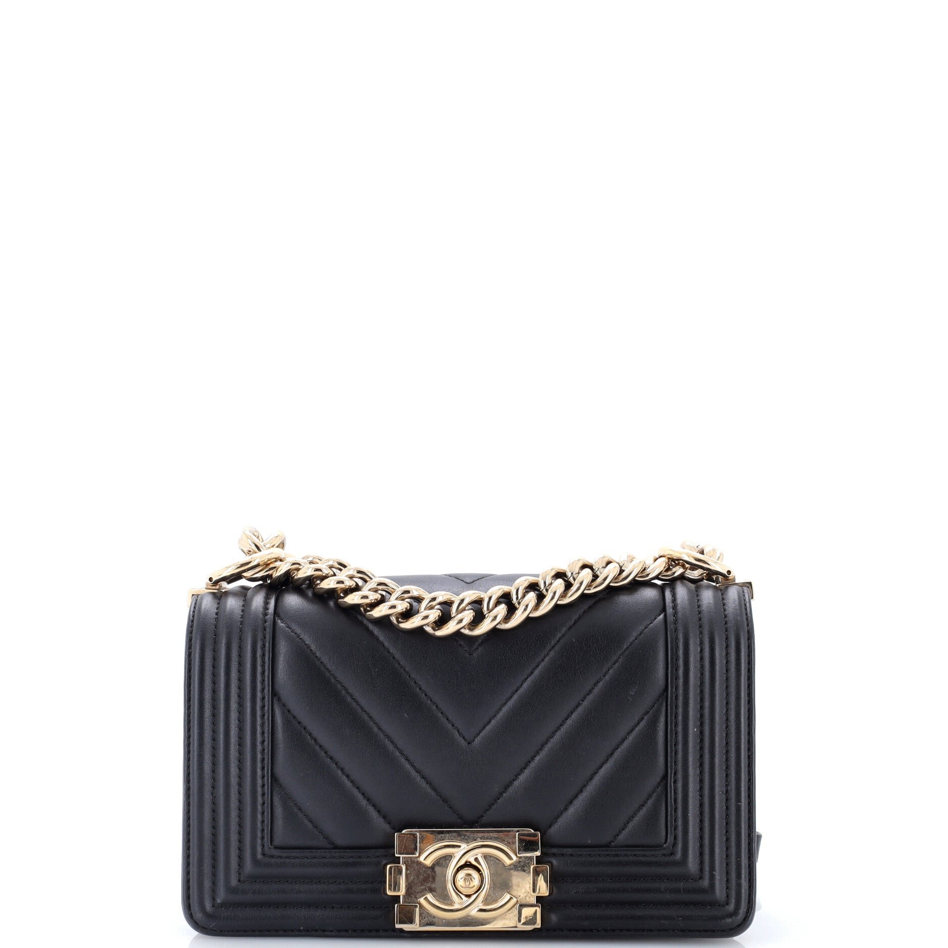 Boy Flap Bag Chevron Calfskin Small