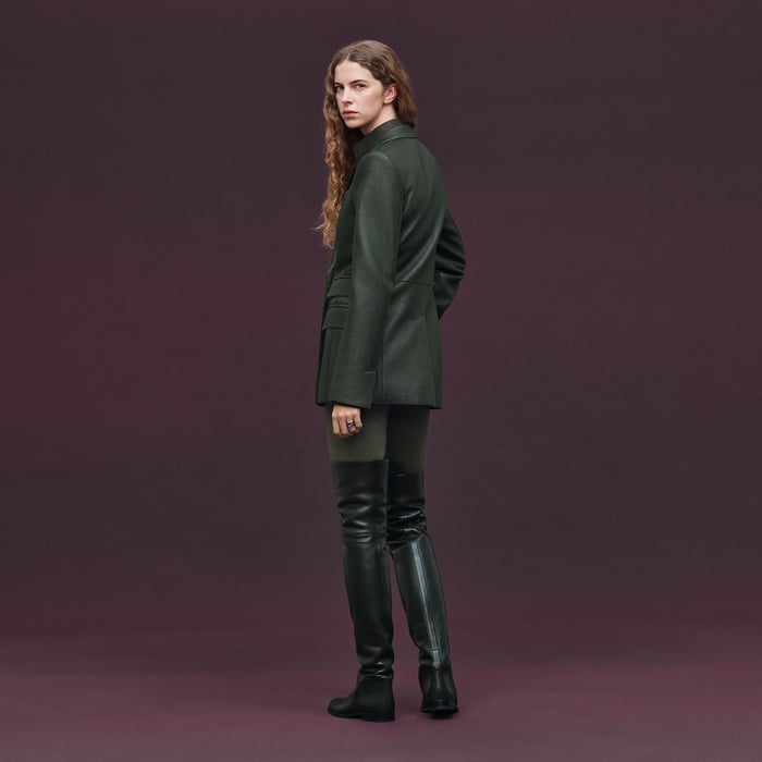 Vert Anglais Wrap Leather Suit Jacket