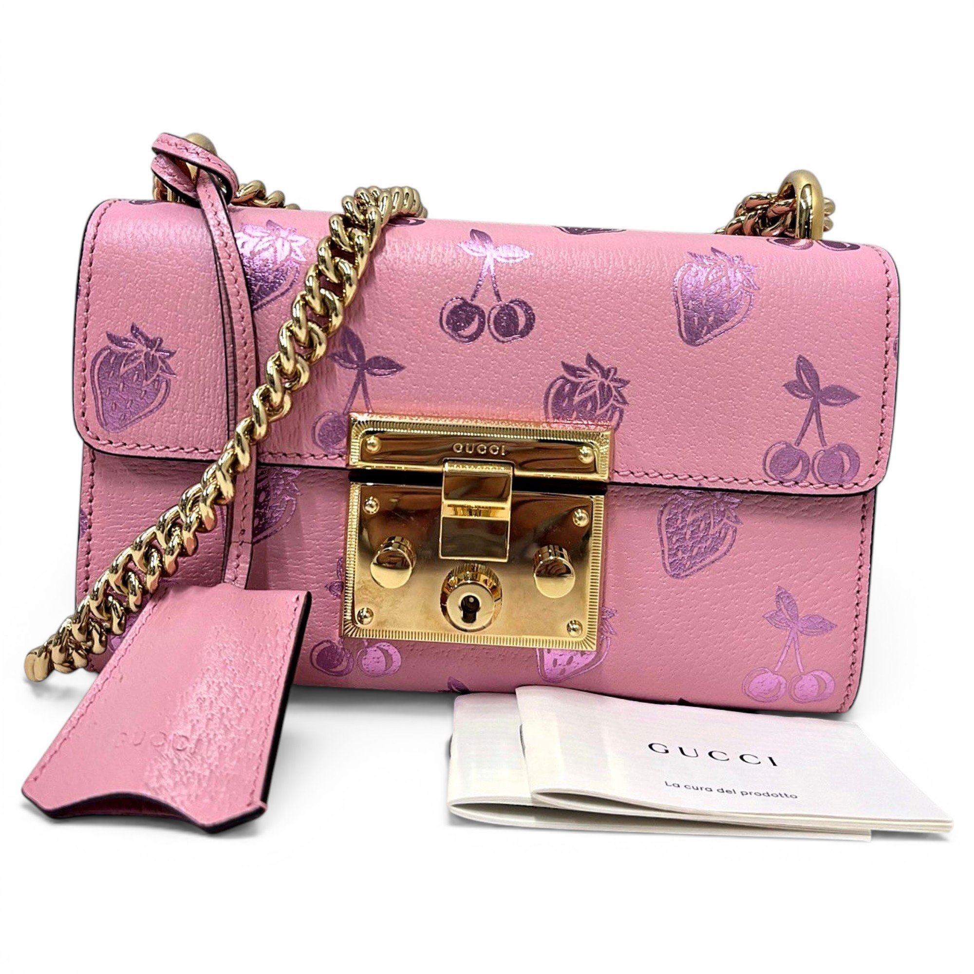 Padlock leather handbag