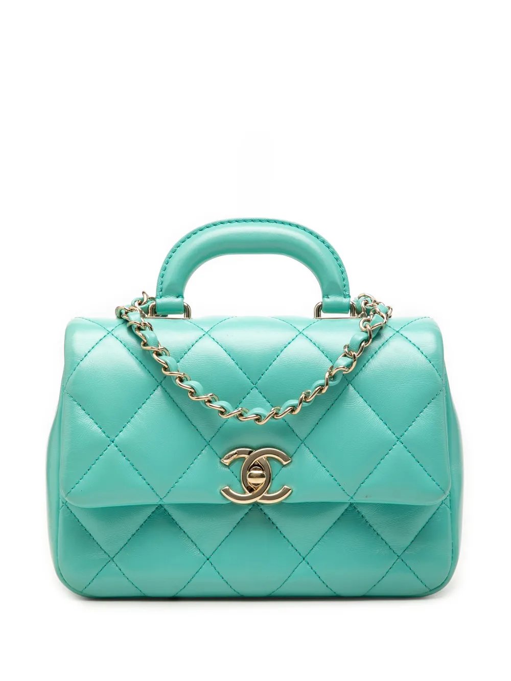 2021-2026 Mini Quilted Shiny Lambskin Coco Trip Flap satchel