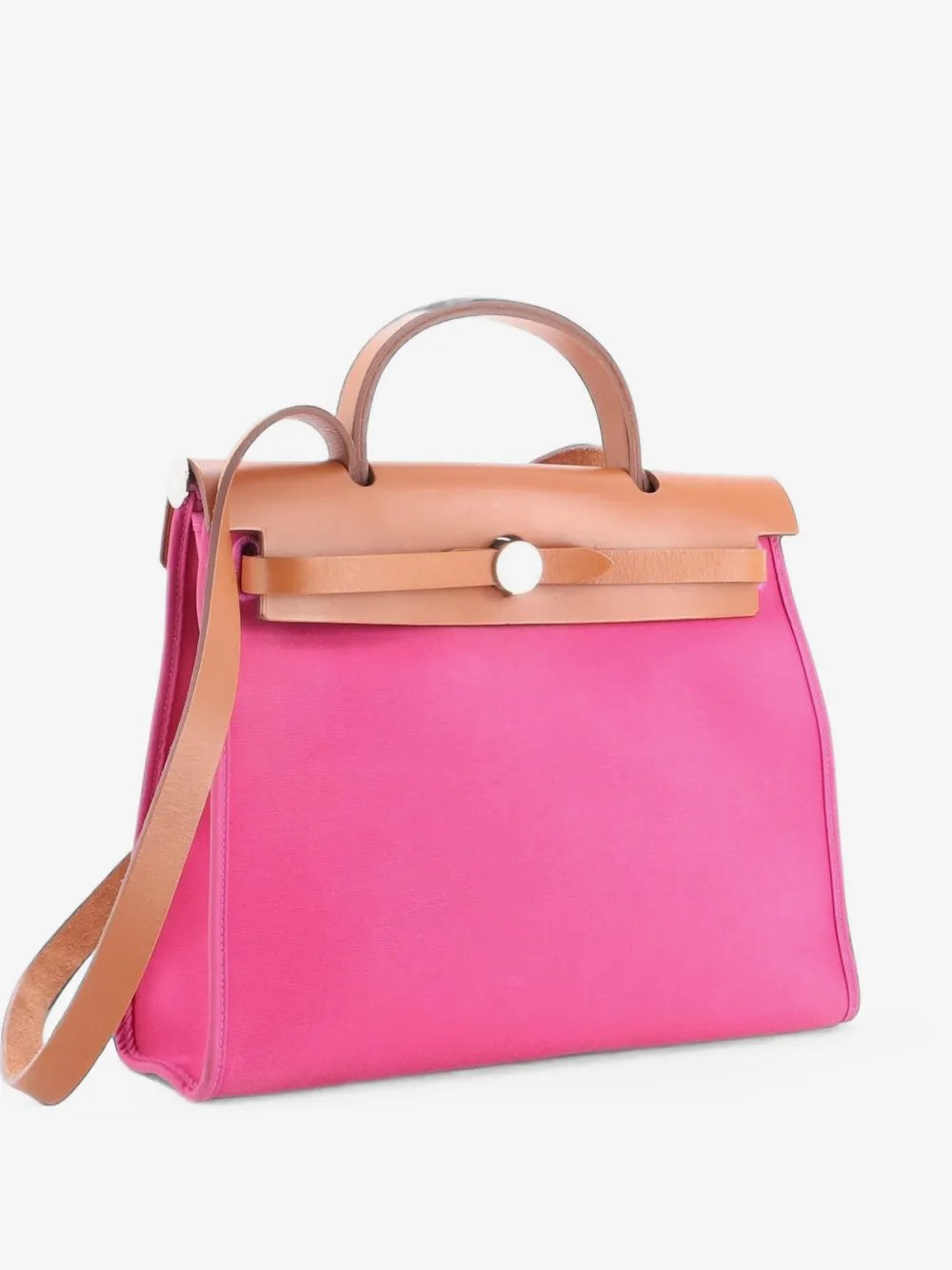 Herbag Zip Leather and Toile 31 shoulder bag
