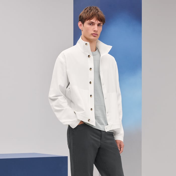 Écru "Pique Plie" Buttoned Jacket