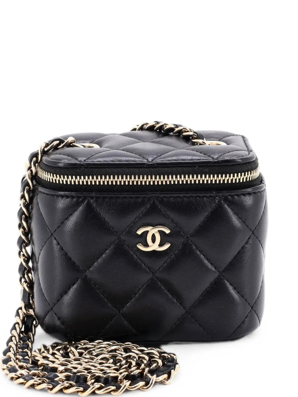 Classic Vanity Case with Chain Quilted Lambskin Mini crossbody bag