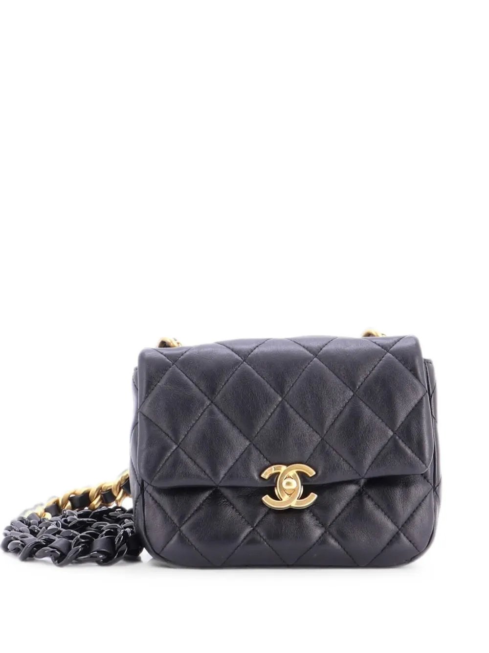 Lacquered Metal CC Flap Bag Quilted Lambskin Mini crossbody bag