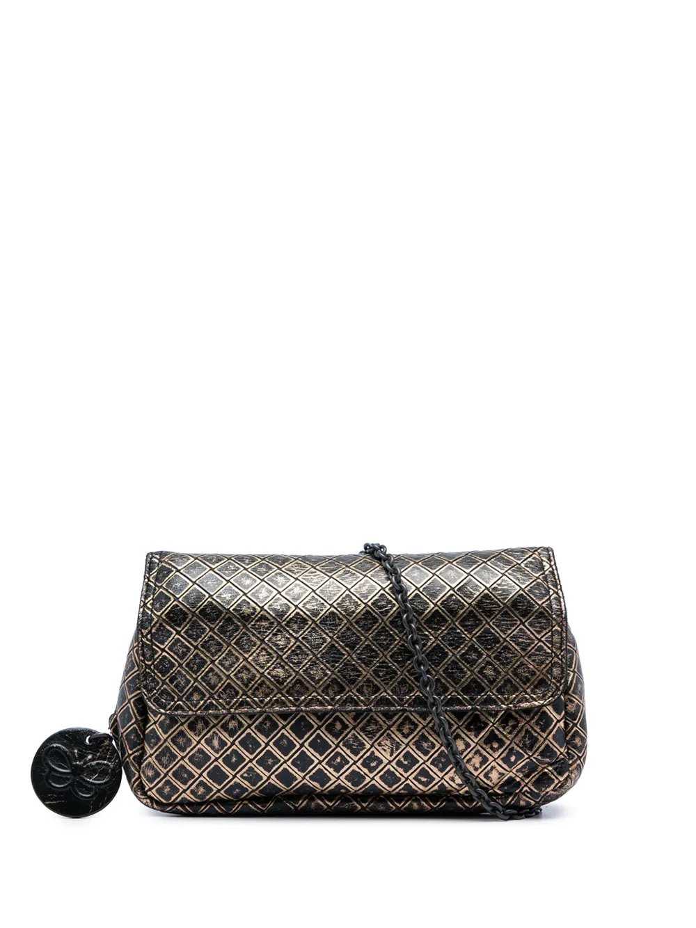 2012-2026 Metallic Calfskin Intrecciomirage Chain Flap crossbody bag