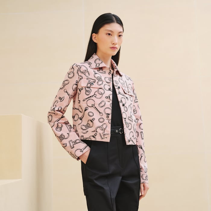 Rose Quartz "Effet Kaleidoscope Finesse" Denim Jacket