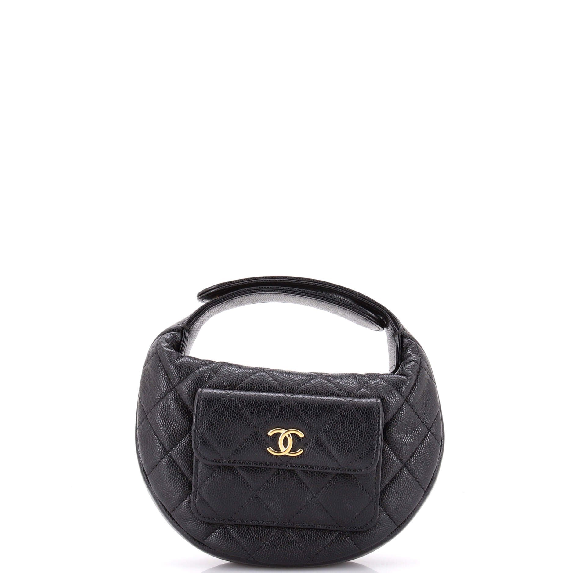 Polly Pocket Pouch Hobo Quilted Caviar Mini