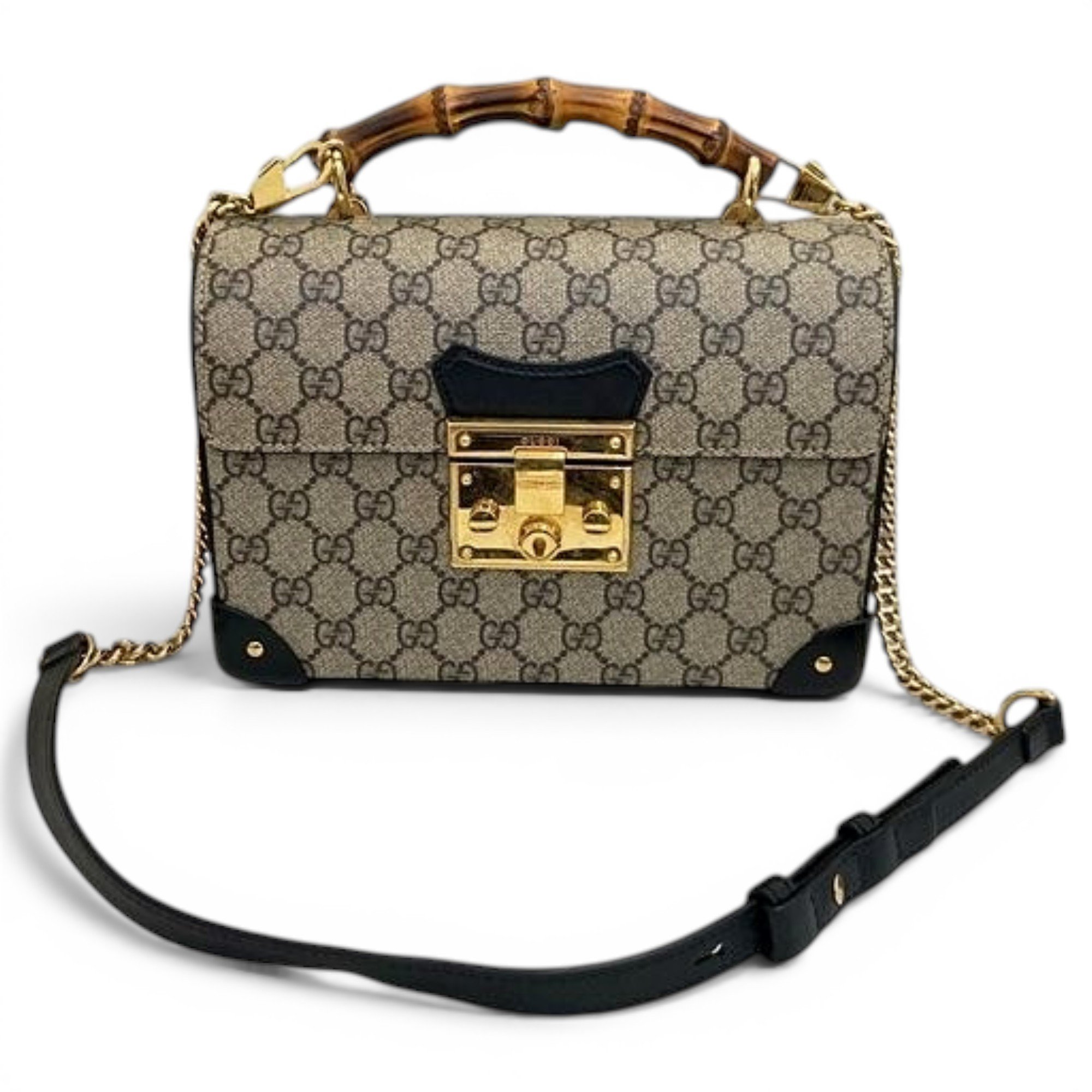 Padlock leather handbag