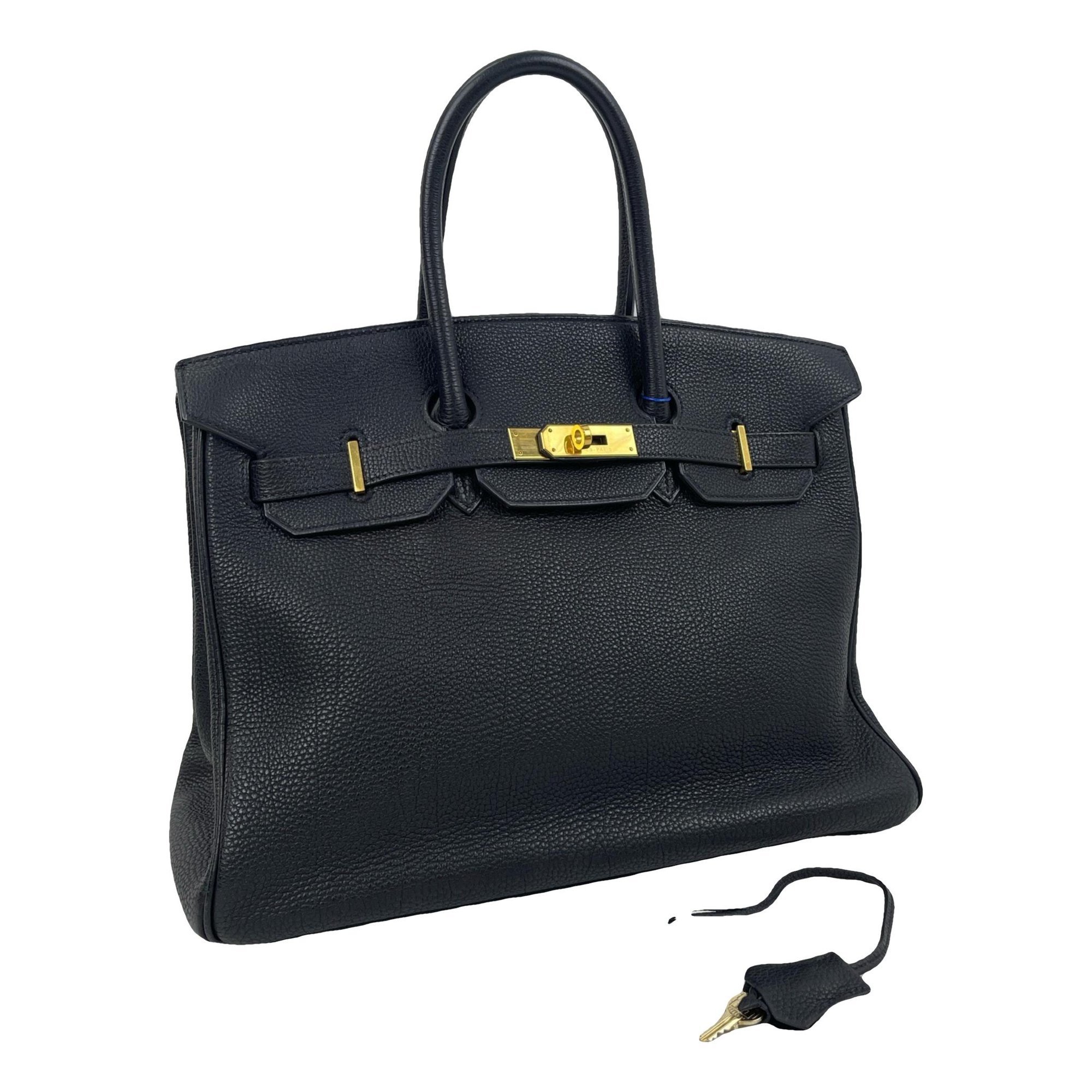 Hermes Birkin 35 Handbag Black Togo Leather