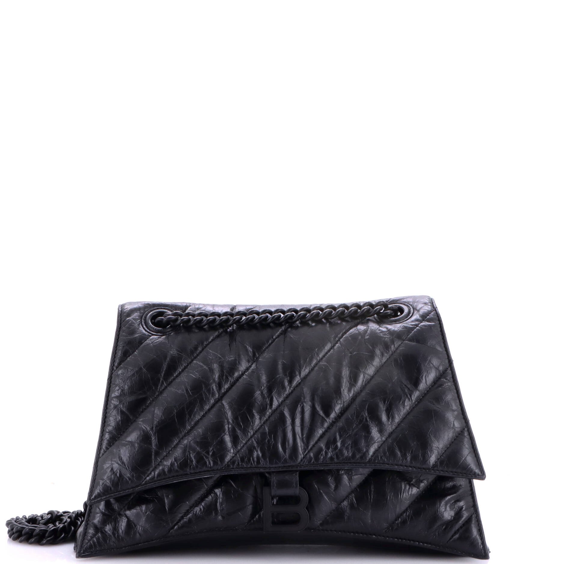 Crush Chain Flap Bag Quilted Crushed Calfskin Medium