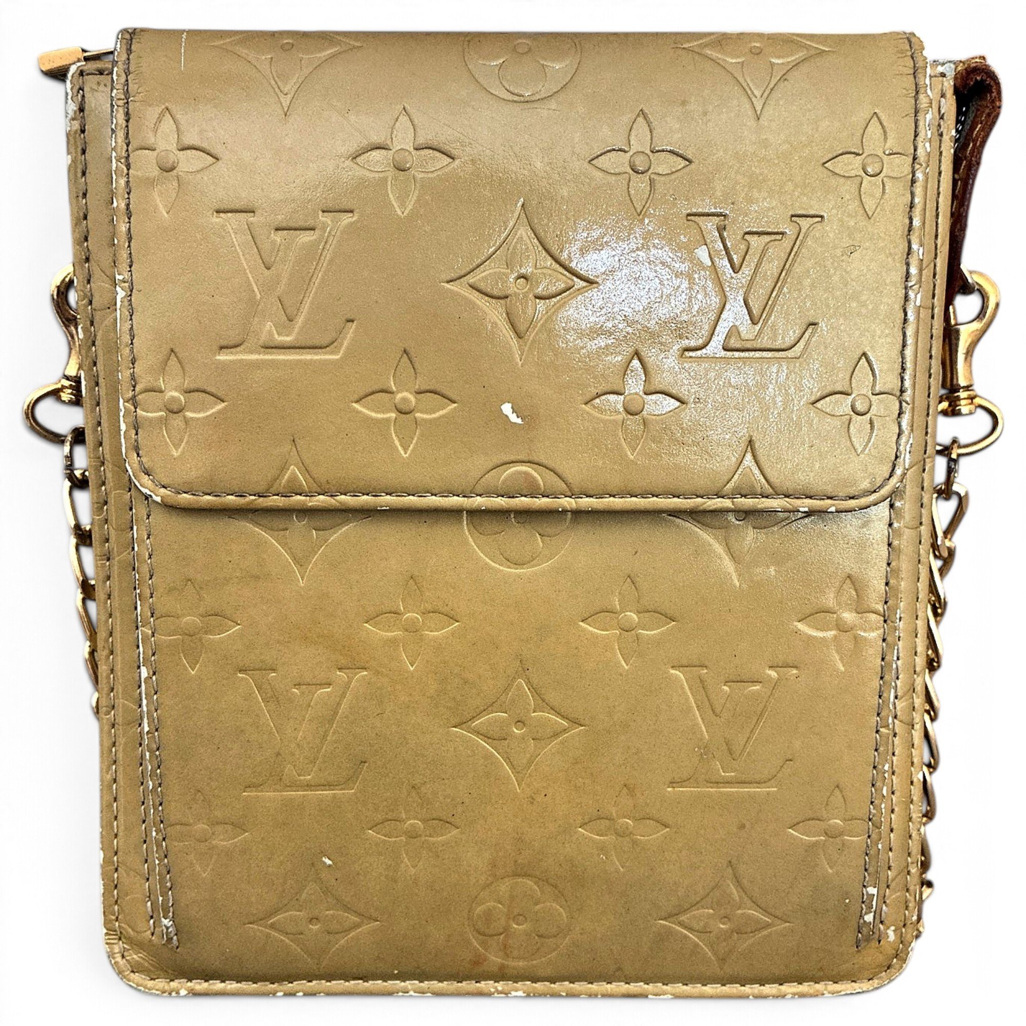 Mott patent leather handbag
