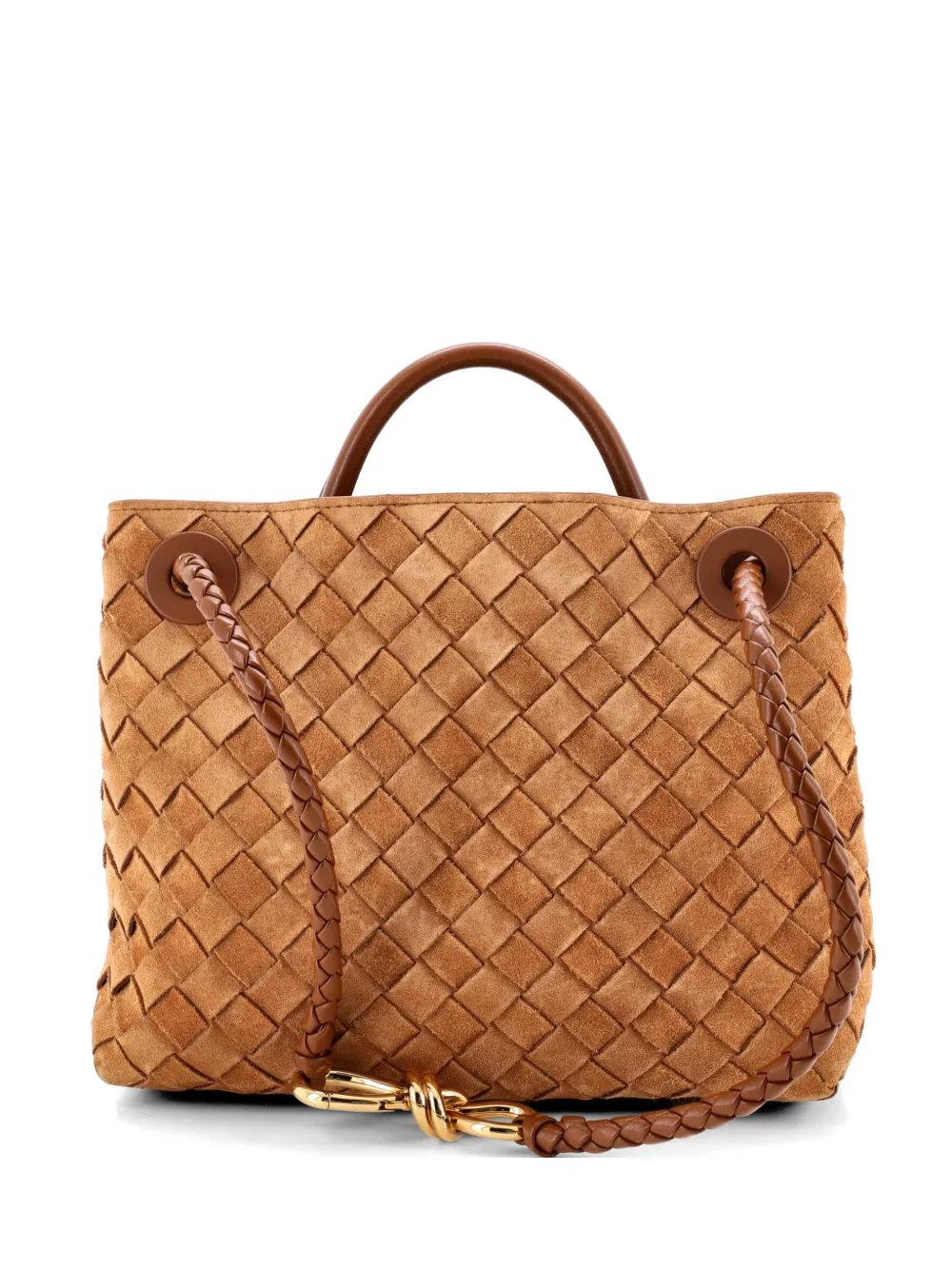 Andiamo Top Handle Bag Intrecciato Suede Small satchel