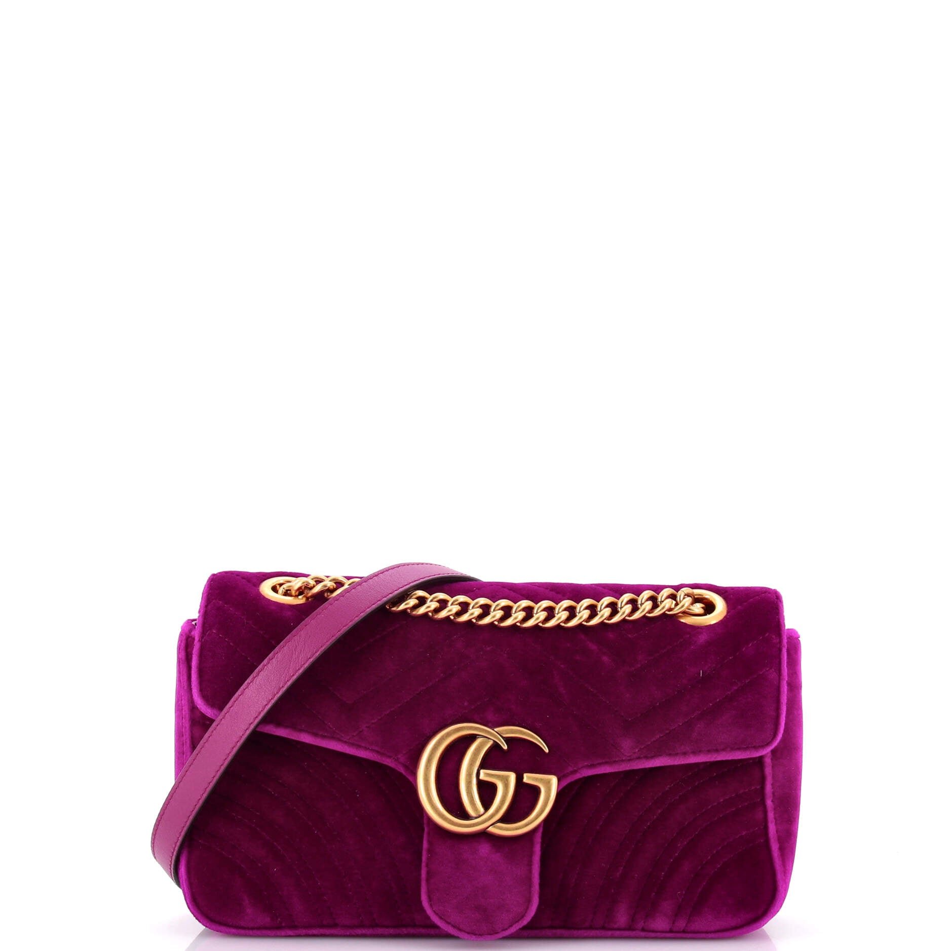 GG Marmont Flap Bag Matelasse Velvet Small