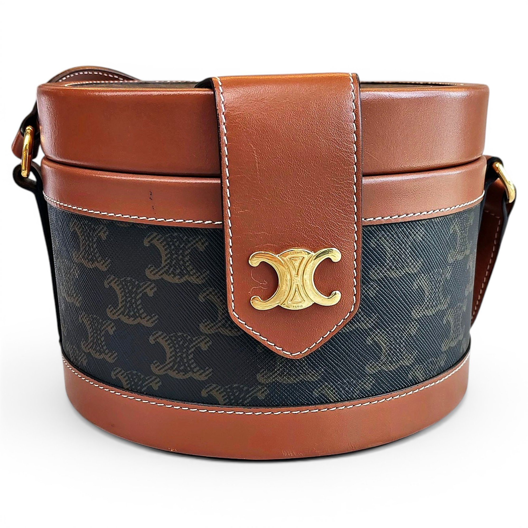 Tambour leather crossbody bag