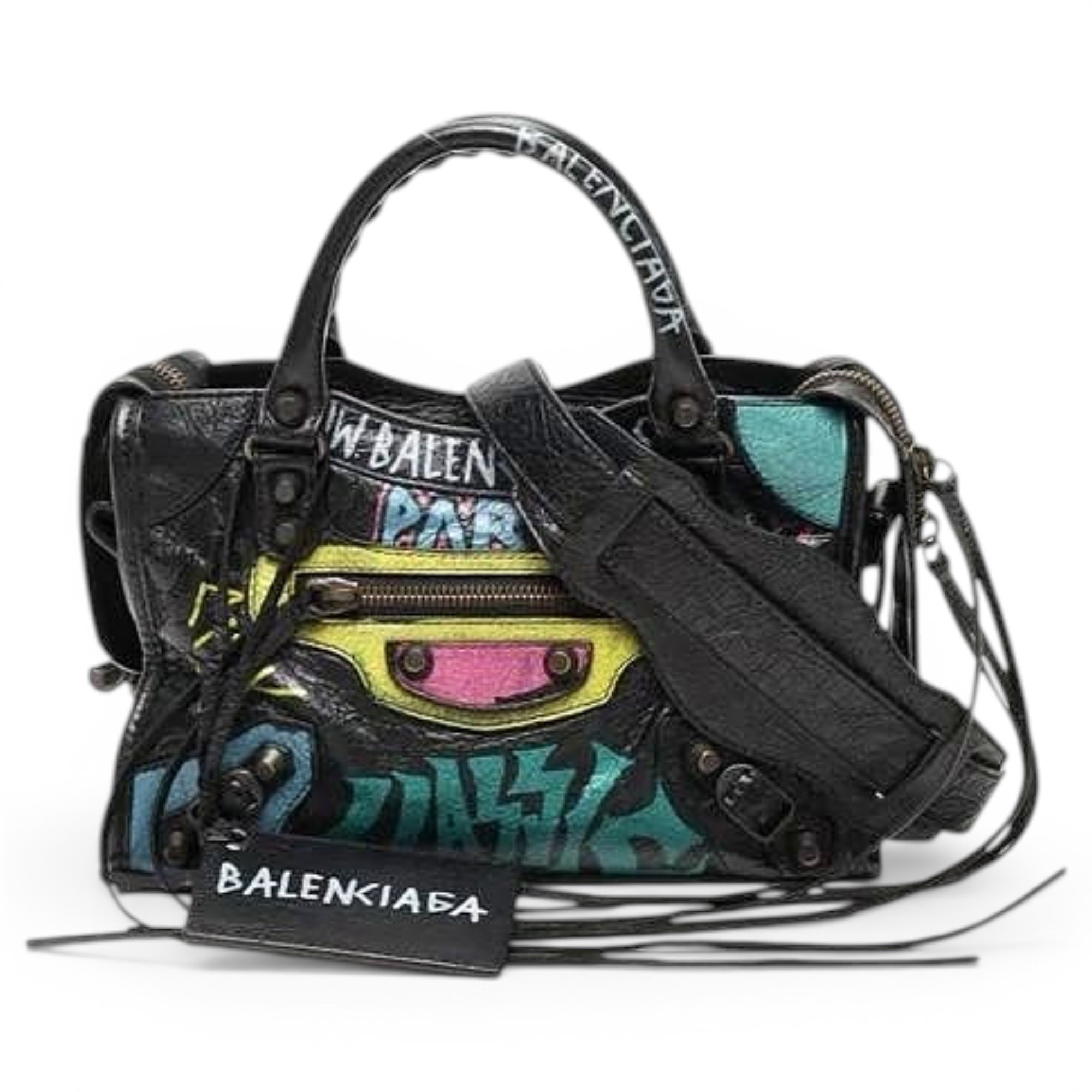 City leather handbag
