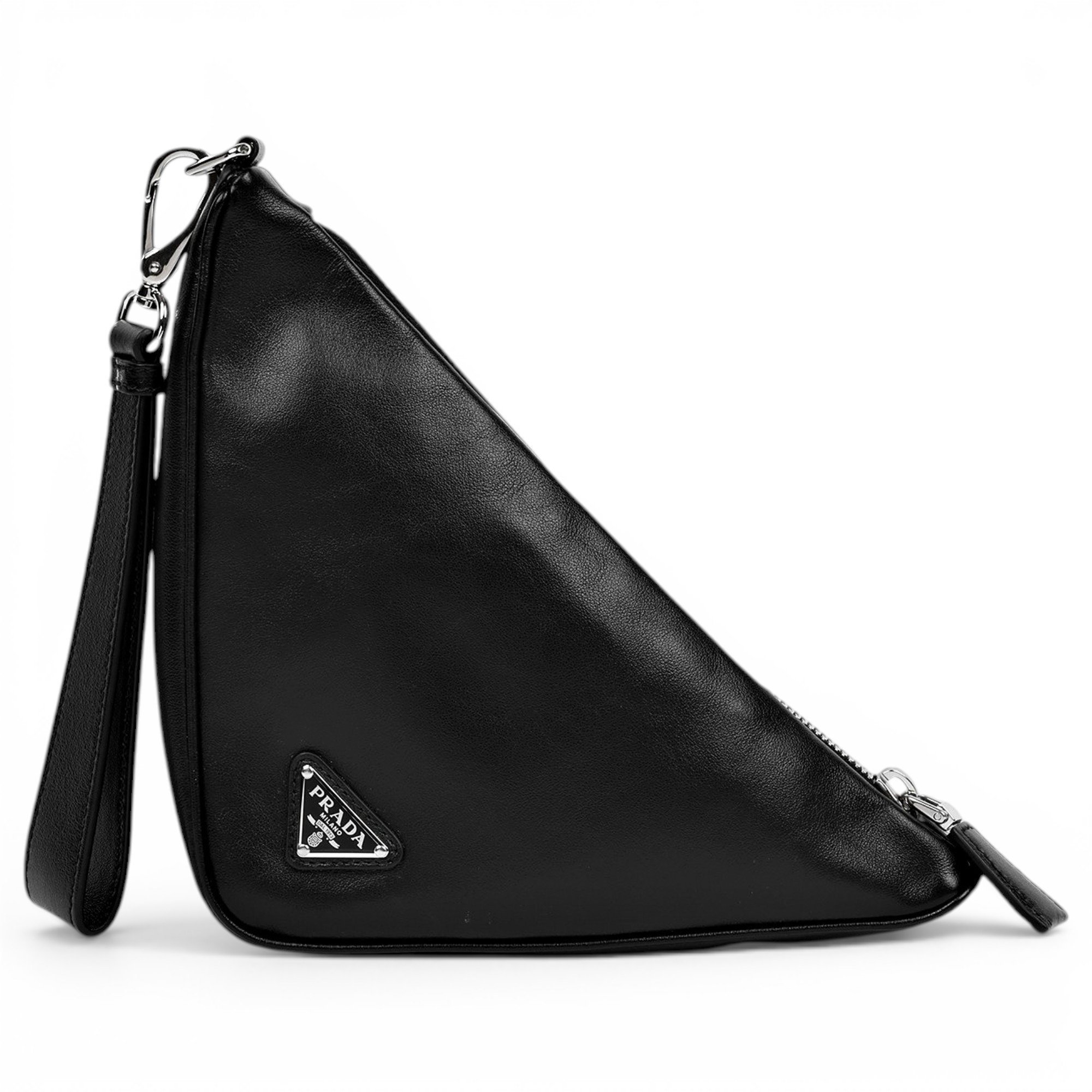 Triangle leather handbag