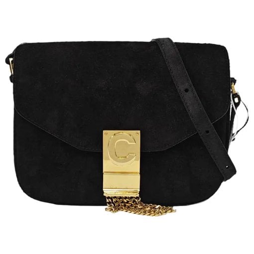 Black Belt vegan leather crossbody bag