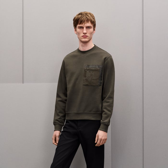 Taupe "Eperon d'Or En Perspective" Crewneck Sweater