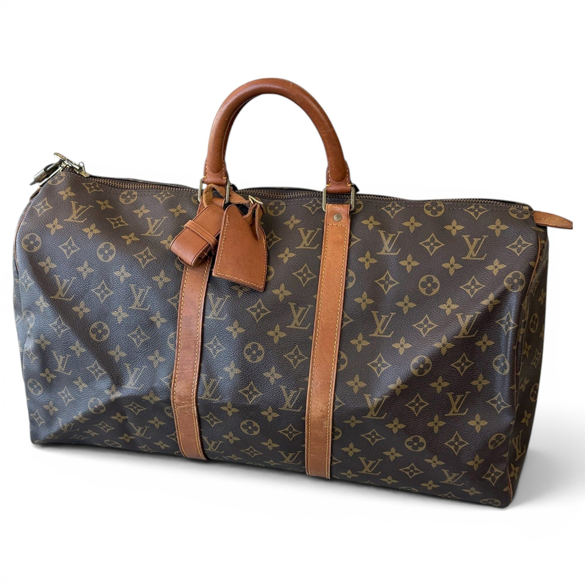 Keepall leather travel bag