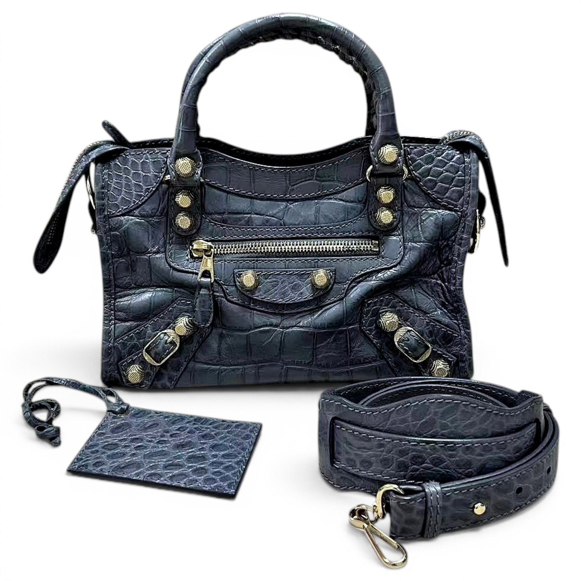 City leather handbag