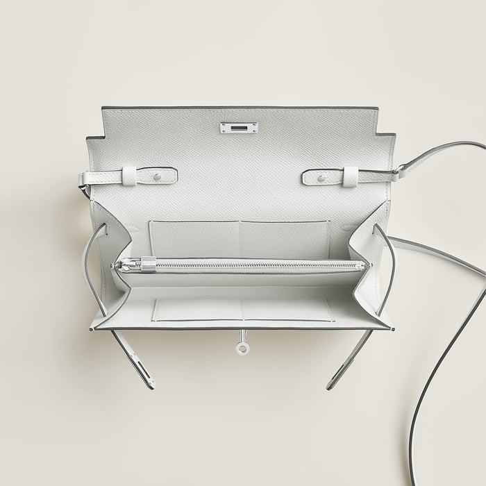 New White Kelly Classique to Go Wallet