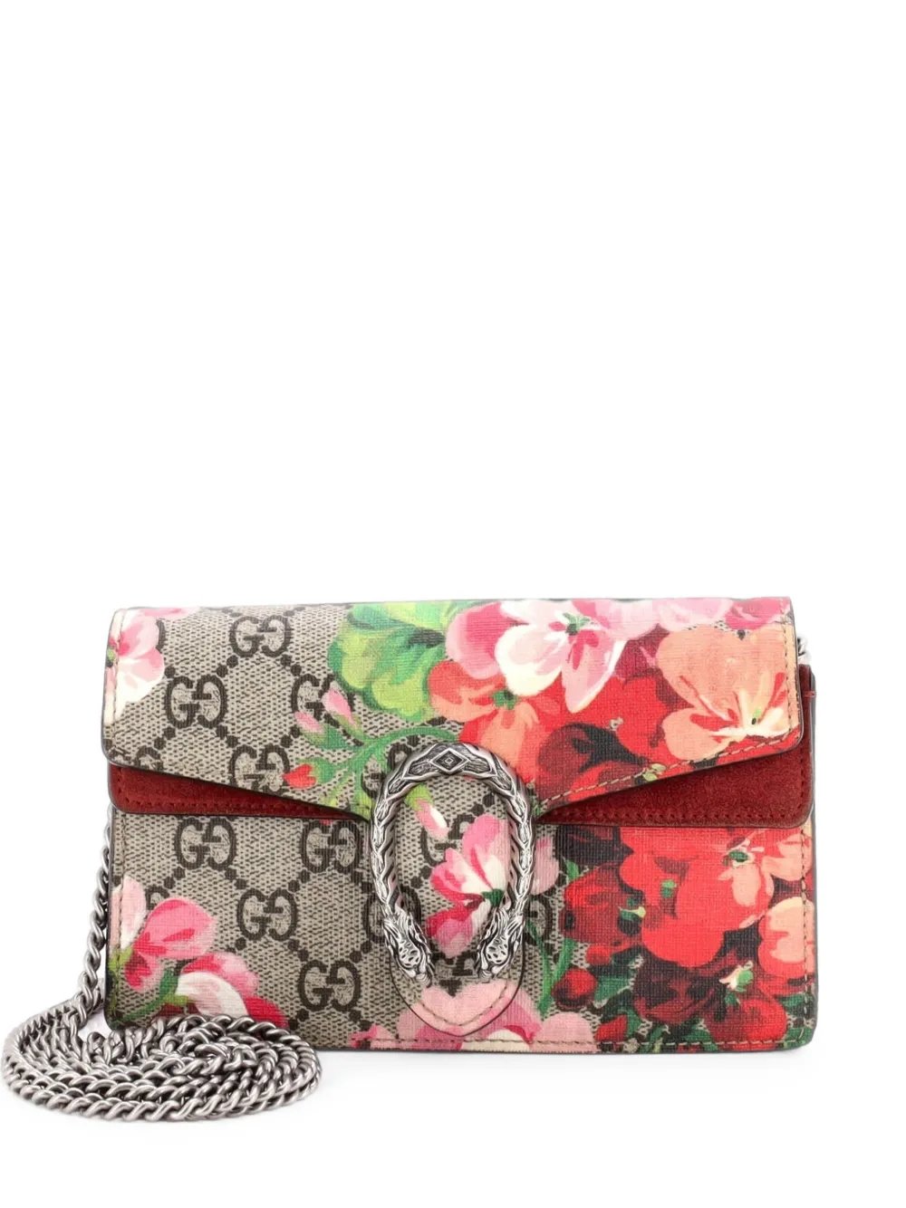 Dionysus Bag Blooms Print GG Coated Canvas Super Mini crossbody bag