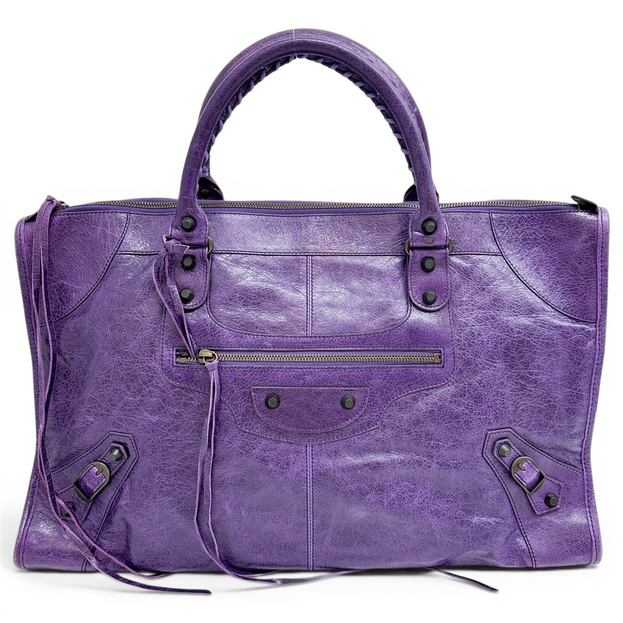 Work leather handbag